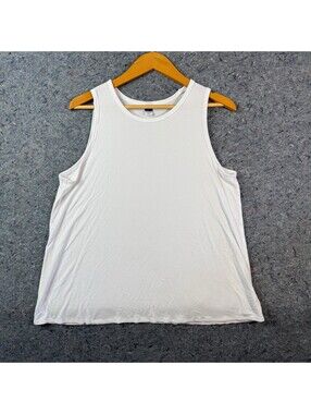 Old Navy Luxe Tank Top L White Sleeveless Basic Casual Summer Layering Top